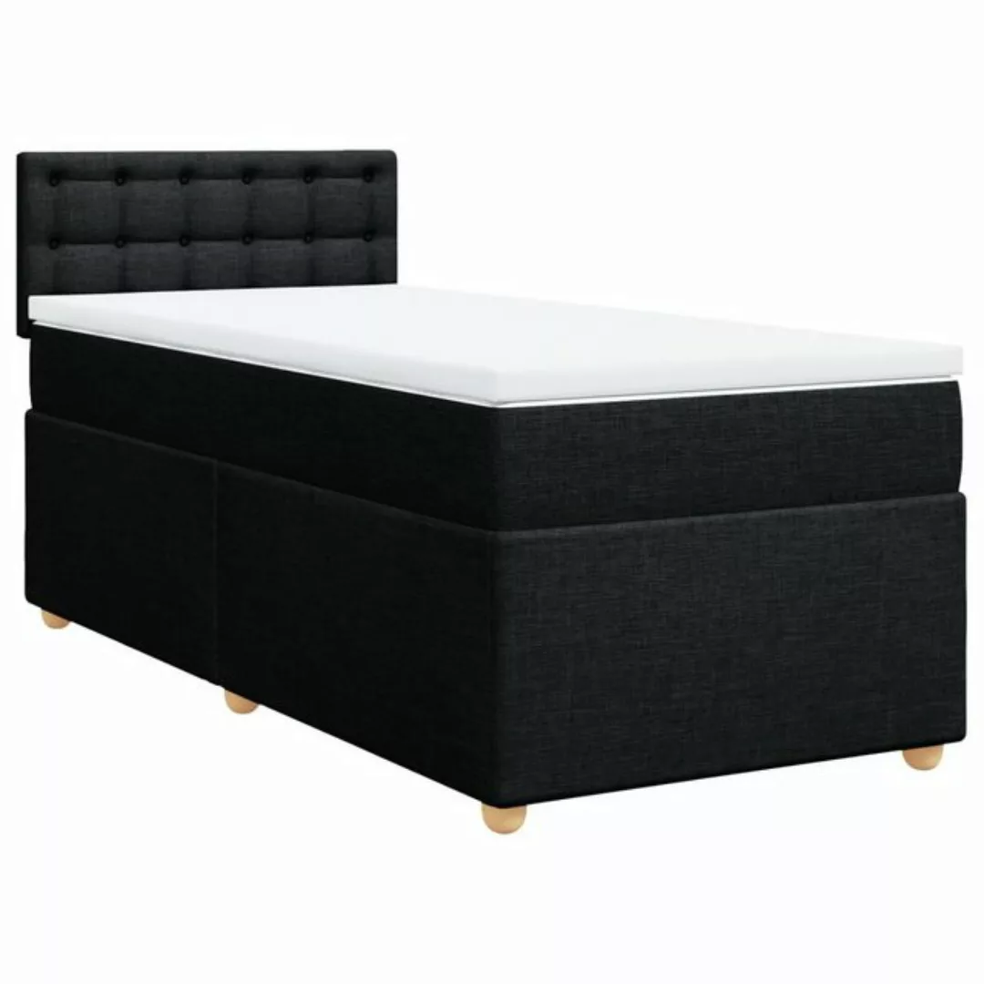 vidaXL Boxspringbett, Boxspringbett mit Matratze Schwarz Stoff günstig online kaufen