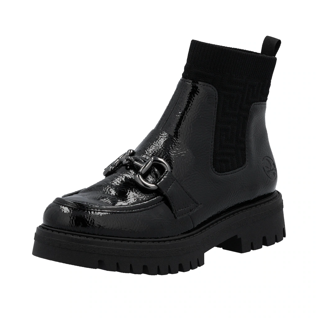 Rieker Schlupfboots, Stiefelette, Plateauboots, Profilsohle, Blockabsatz, z günstig online kaufen