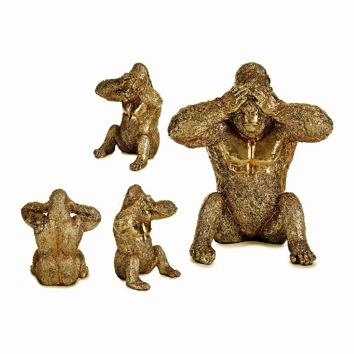 Deko-figur Gorilla Golden Harz (9 X 18 X 17 Cm) günstig online kaufen