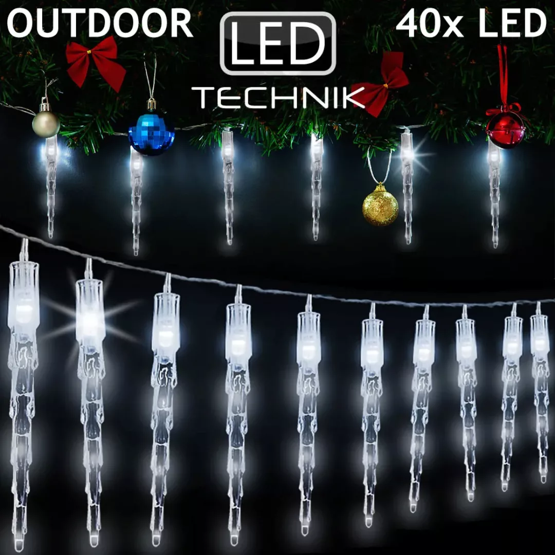 Lichterkette Weihnachten Eiszapfen 10 LEDs 6,2m günstig online kaufen
