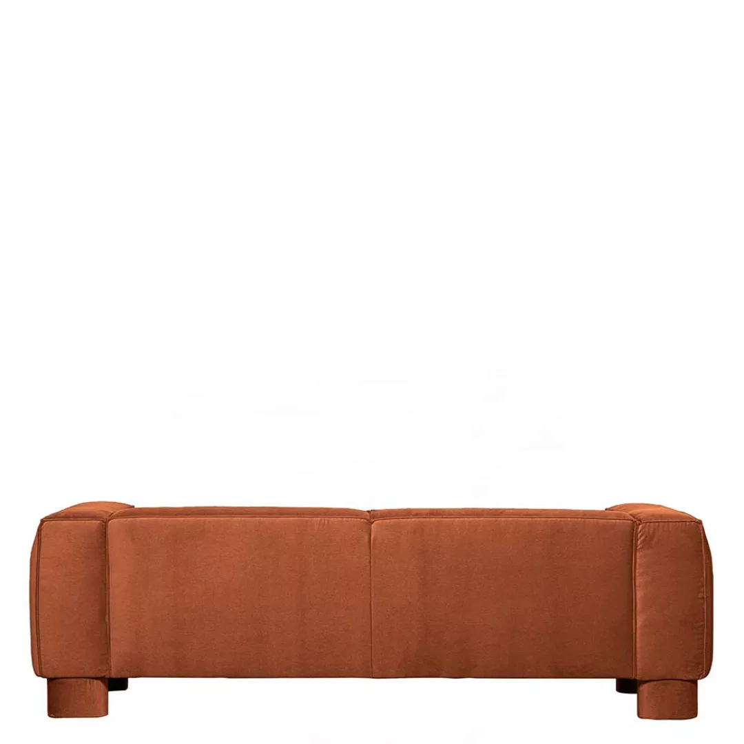 Dreier Sofa modern Apricot aus Samt 240 cm breit - 97 cm tief günstig online kaufen