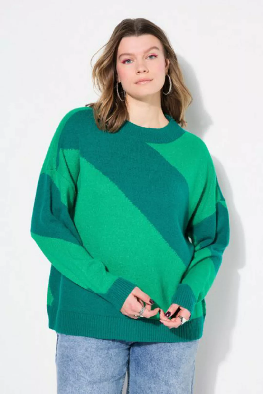 Studio Untold Strickpullover Pullover oversized diagonale Blockstreifen günstig online kaufen