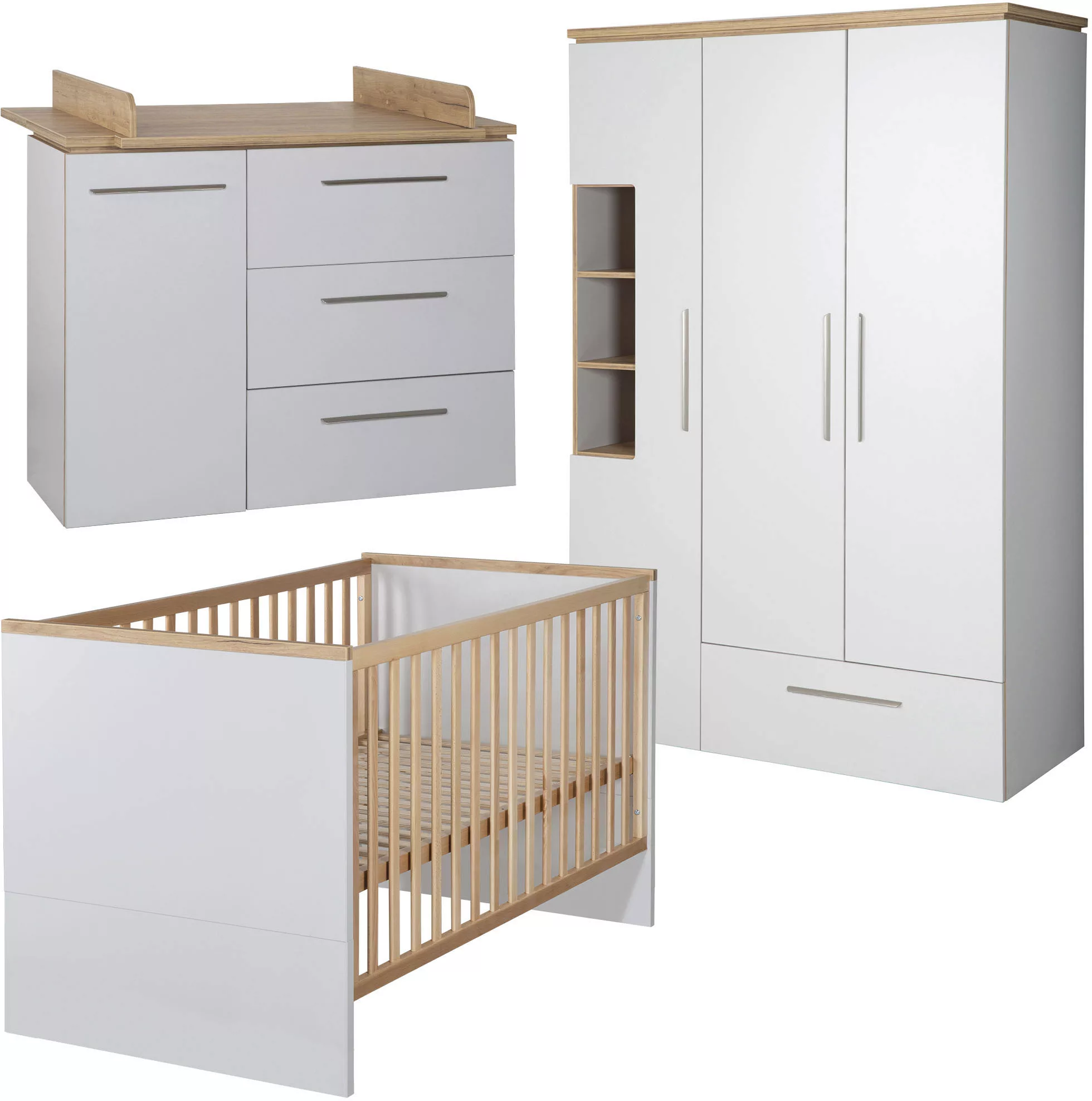 roba® Babyzimmer-Komplettset »Tobi«, (Set, 3 St., Kinderbett, Schrank, Wick günstig online kaufen