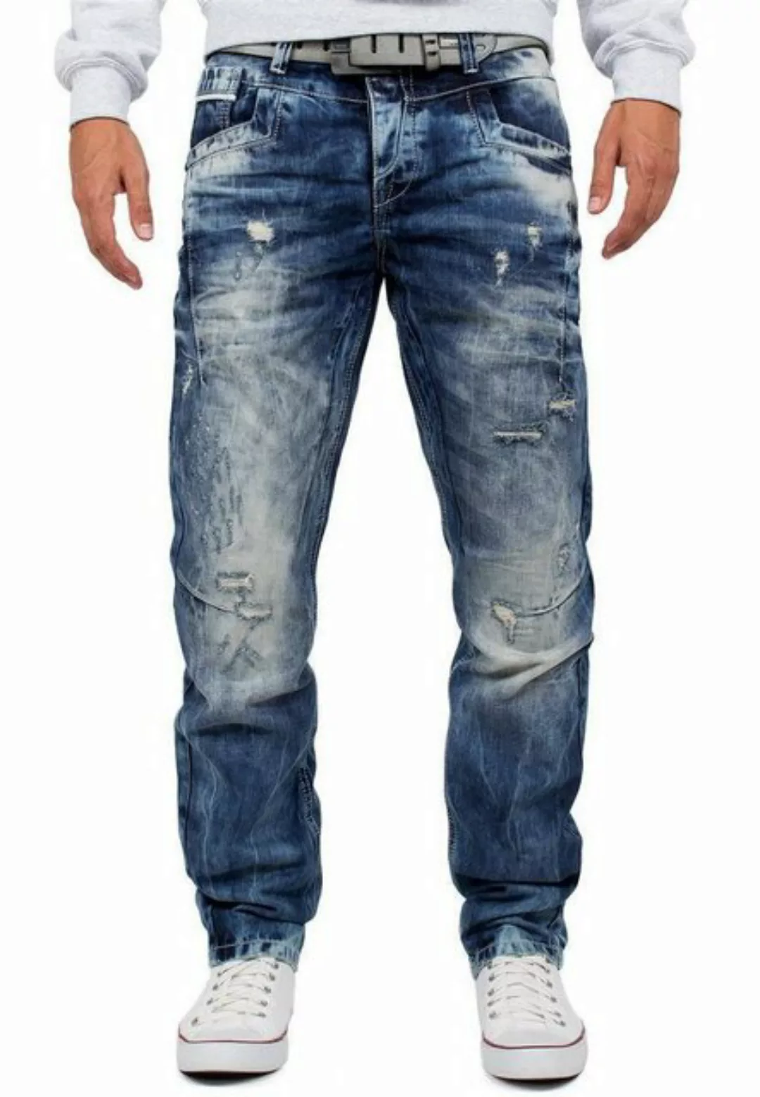 Cipo & Baxx Destroyed-Jeans Freizeit Hose BA-CD104 Blau Blau mit Destroyed günstig online kaufen