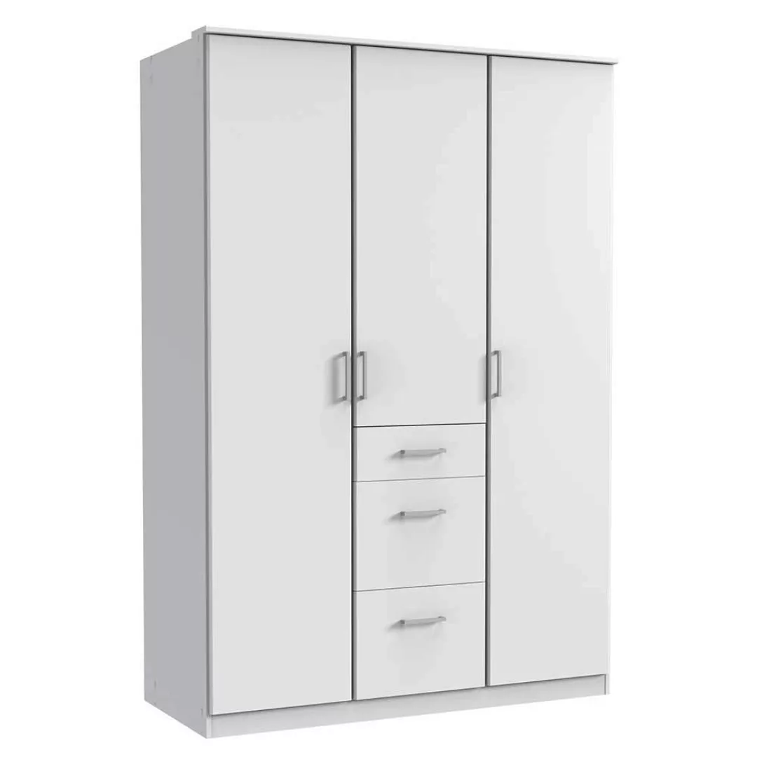 Weißer Kleiderschrank Made in Germany 135x199x58 cm günstig online kaufen