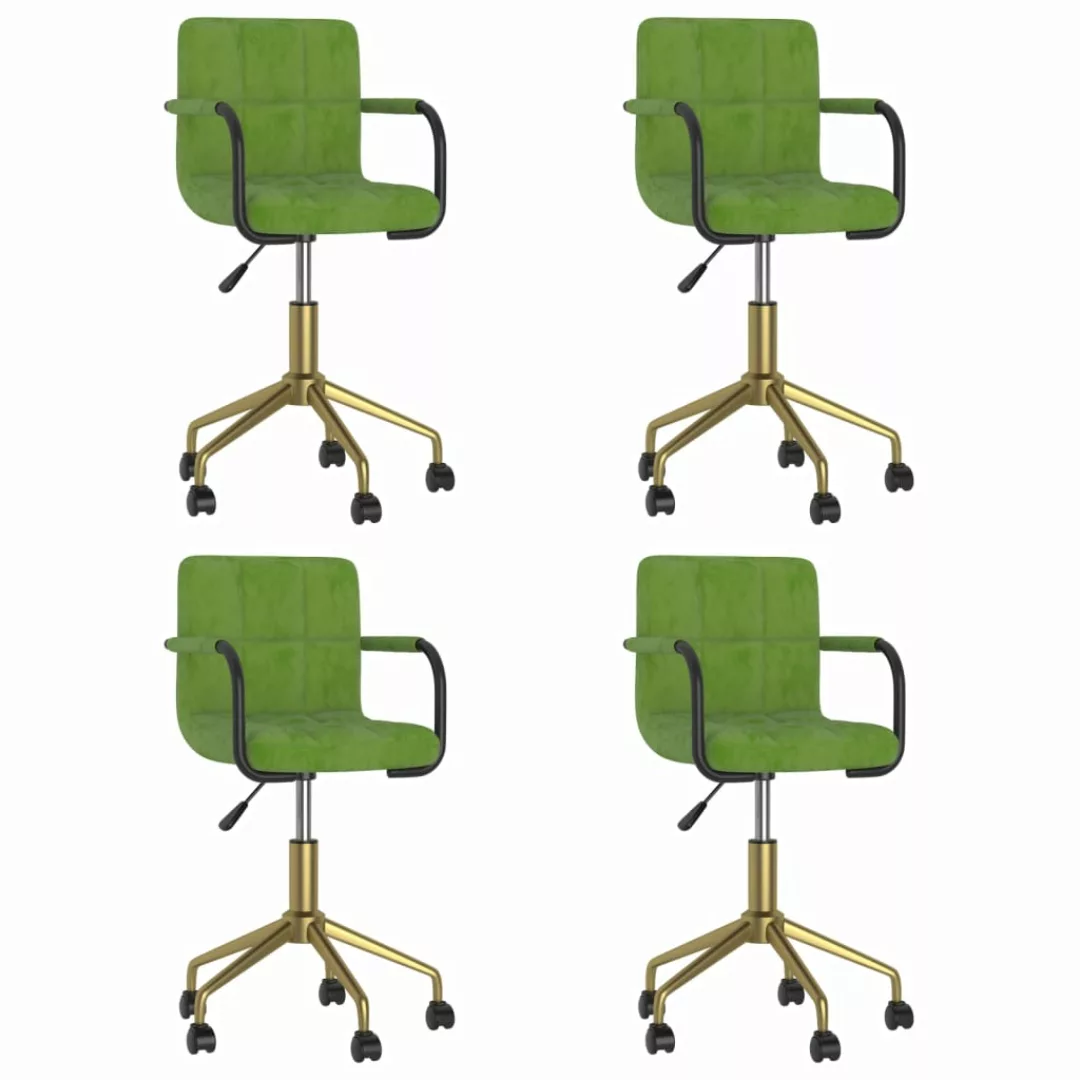 Esszimmerstühle 4 Stk. Drehbar Hellgrün Samt günstig online kaufen