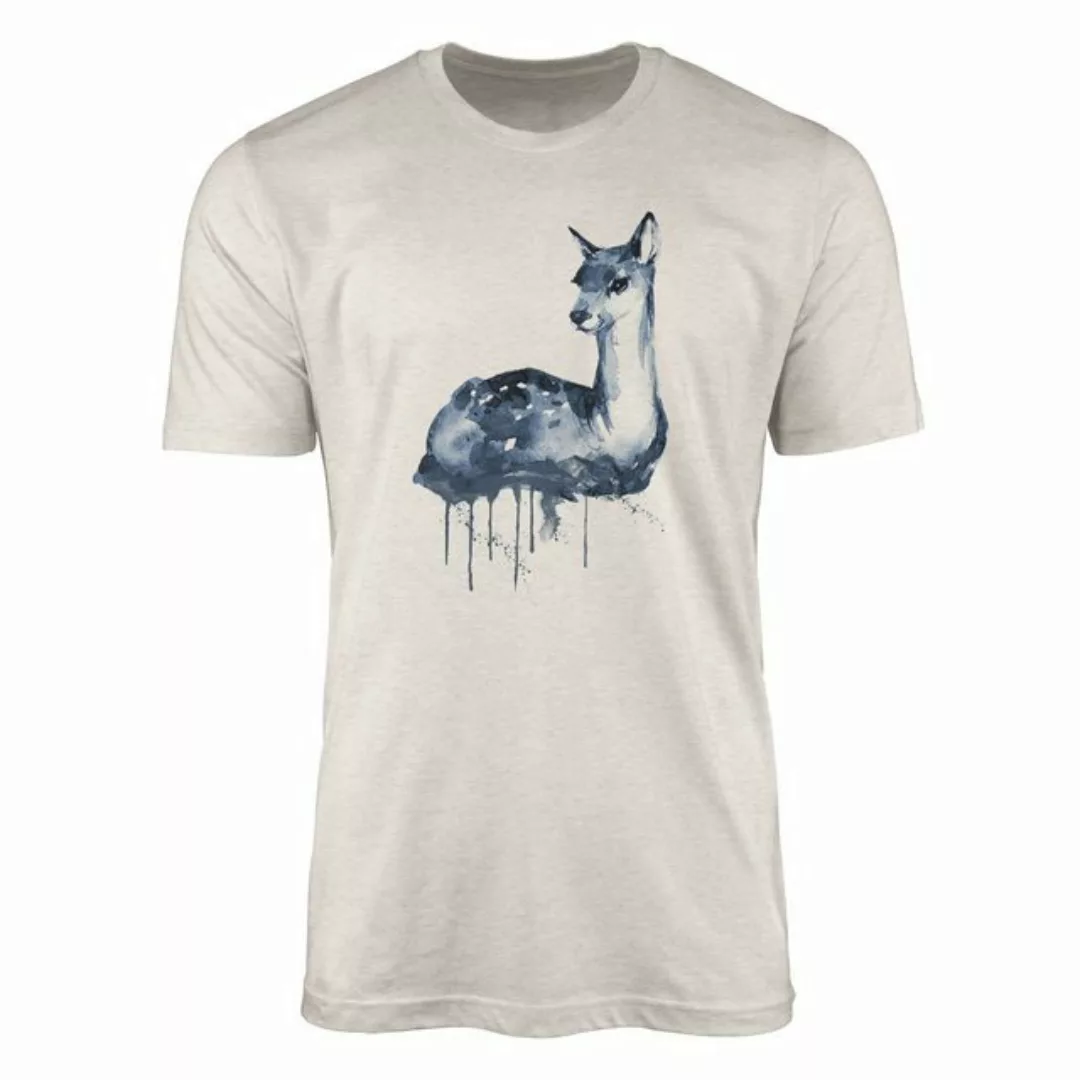 Sinus Art T-Shirt Herren Shirt 100% gekämmte Bio-Baumwolle T-Shirt Aquarell günstig online kaufen