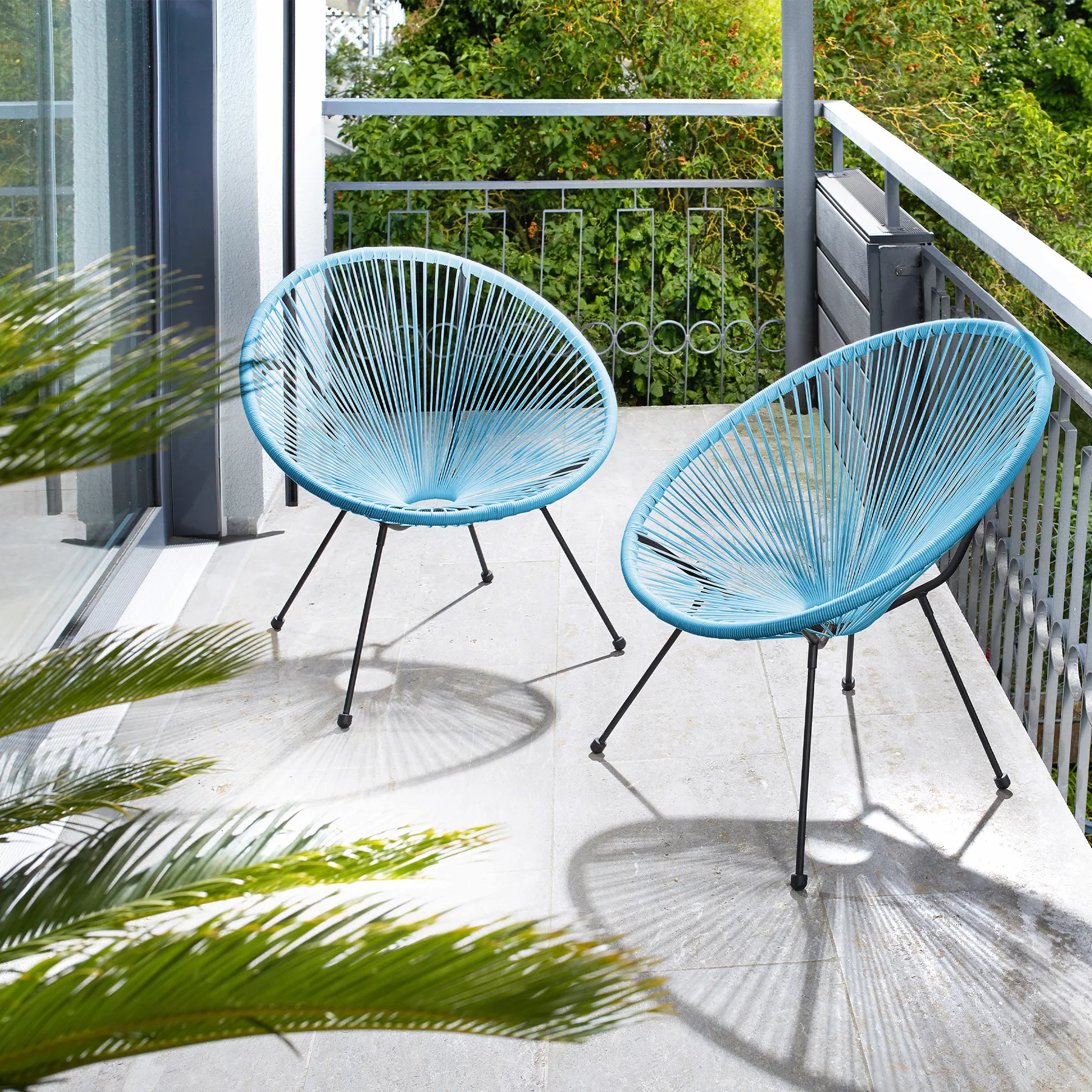 2 Gartenstühle Santana Retro im Acapulco-Stil - blau günstig online kaufen