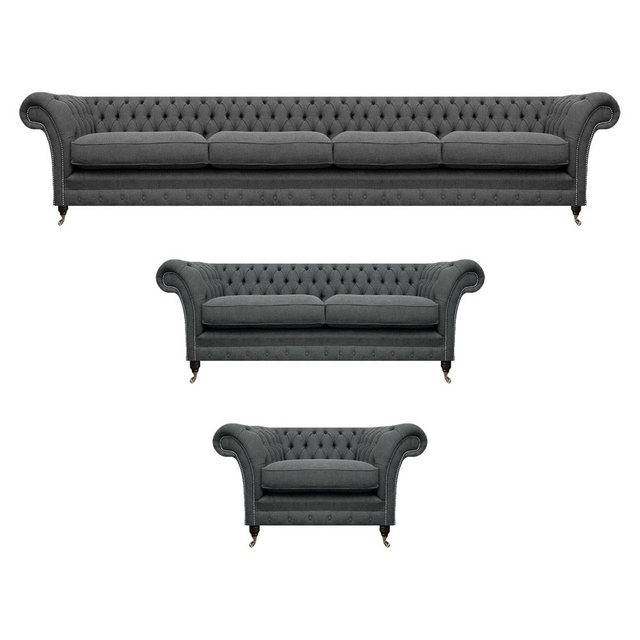 JVmoebel Chesterfield-Sofa Luxus Set 3tlg Polstermöbel Sofas Komplett Wohnz günstig online kaufen