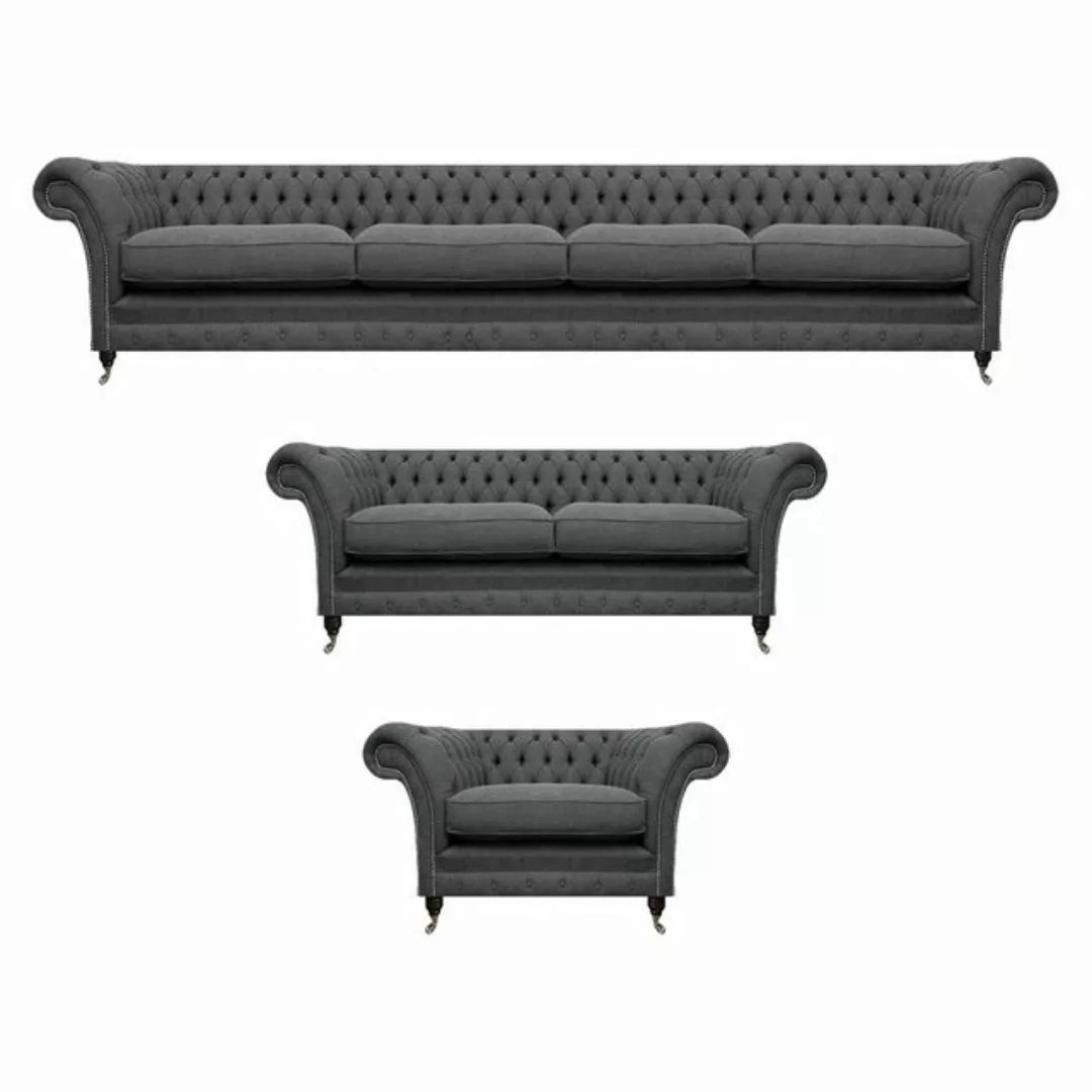 JVmoebel Chesterfield-Sofa Luxus Set 3tlg Polstermöbel Sofas Komplett Wohnz günstig online kaufen