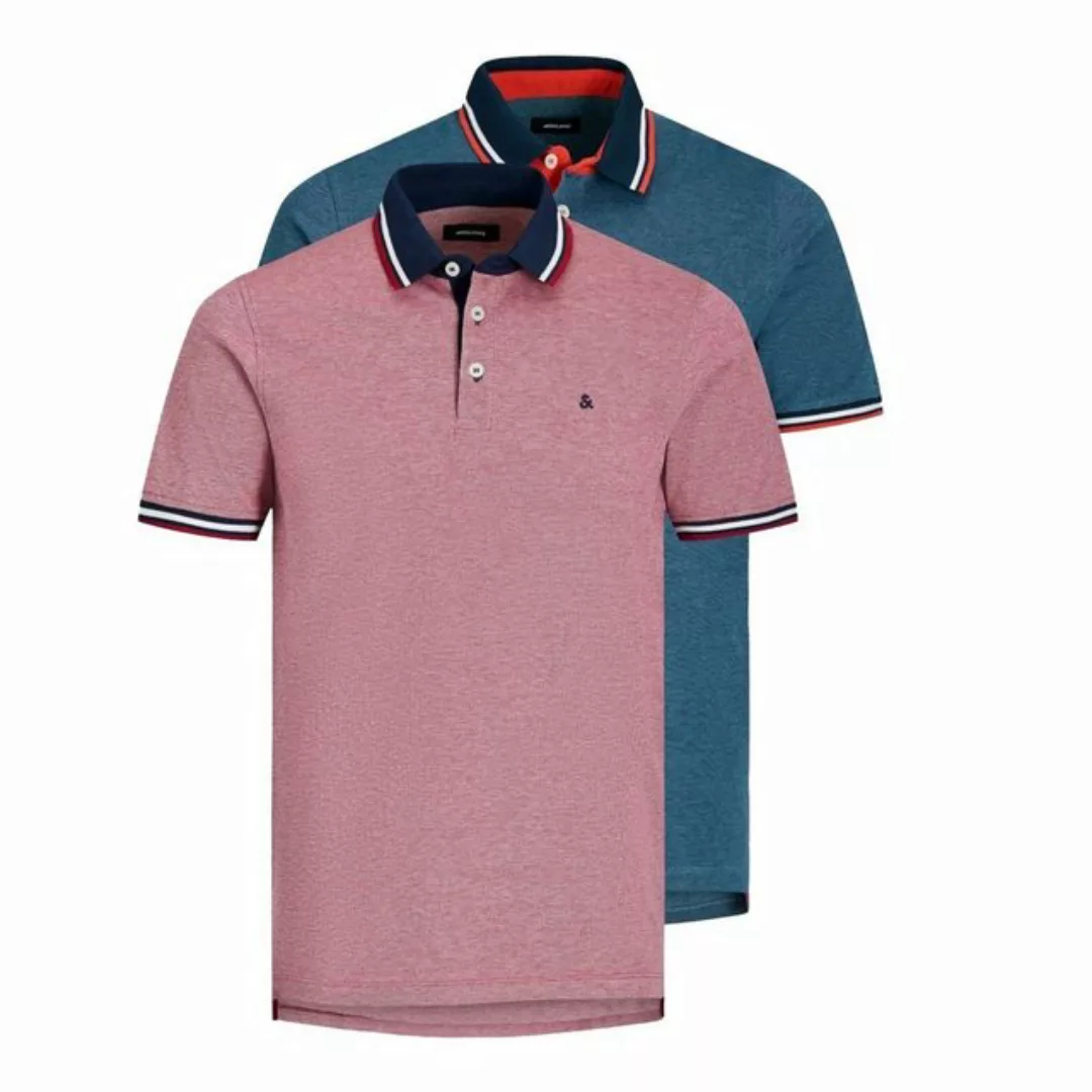 Jack & Jones Poloshirt JJE Paulos Polo SS 2Pk mit farblich abgesetzten Stre günstig online kaufen