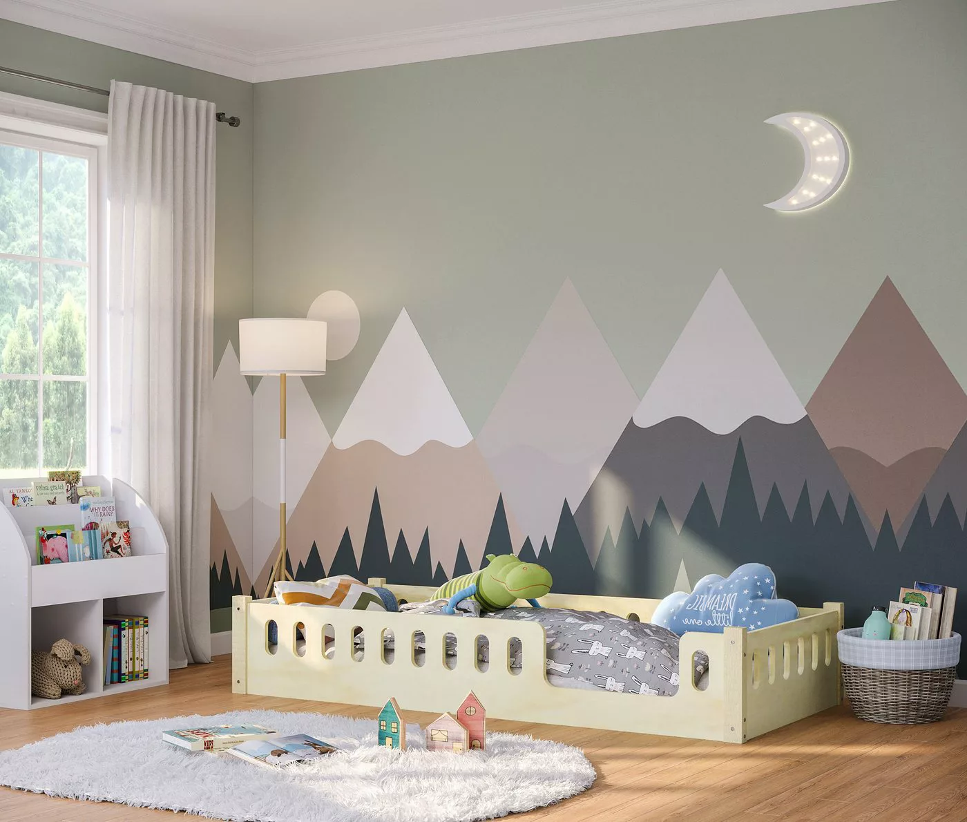 Bellabino Kinderbett Miera (Bodenbett 90x200 cm, inkl. Rolllattenrost), mit günstig online kaufen