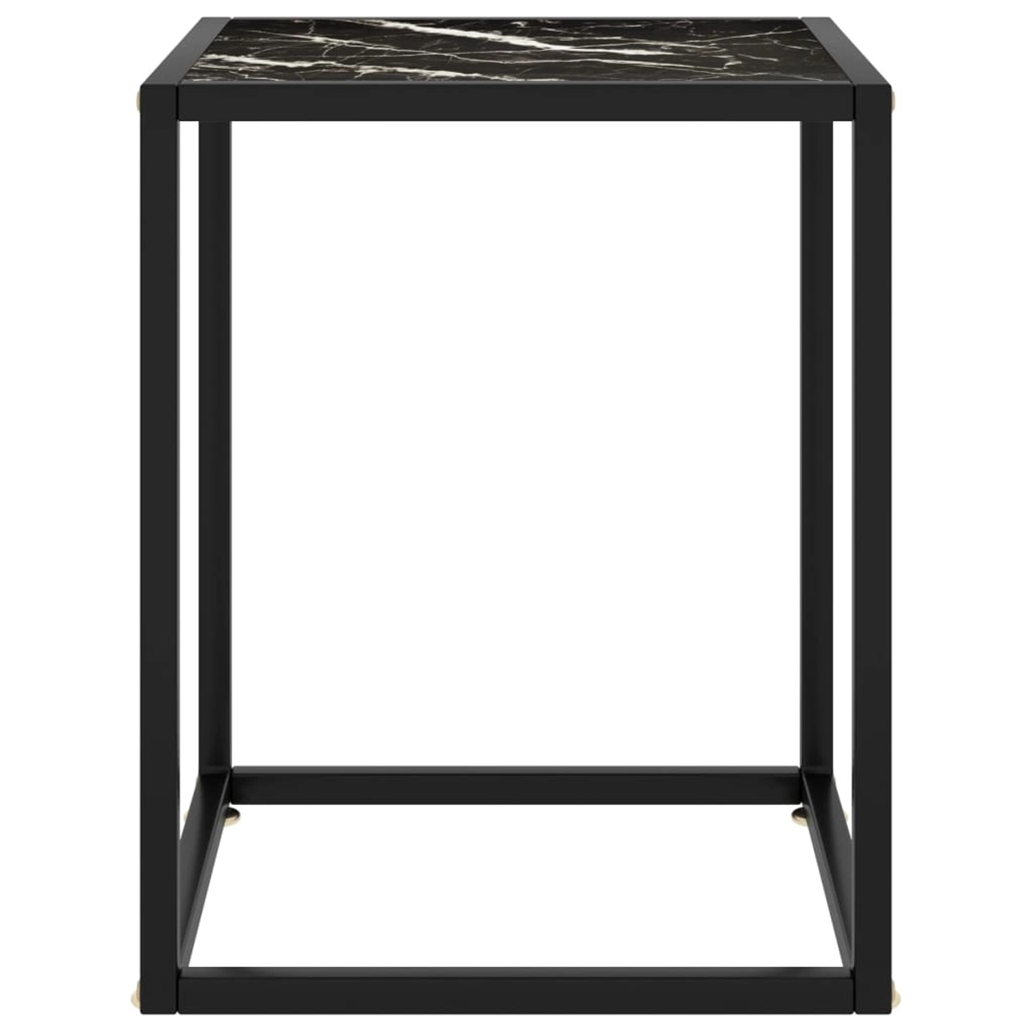 vidaXL Couchtisch Schwarz mit Schwarzem Glas in Marmor-Optik 40x40x50 günstig online kaufen