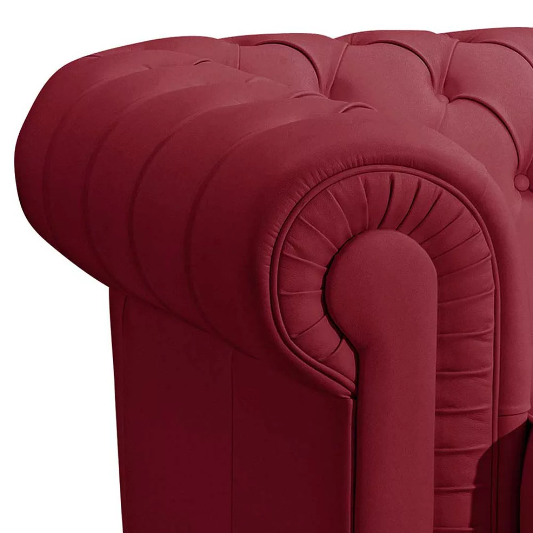 Polstersessel Rot Leder im Chesterfield Look das Wohnzimmer günstig online kaufen