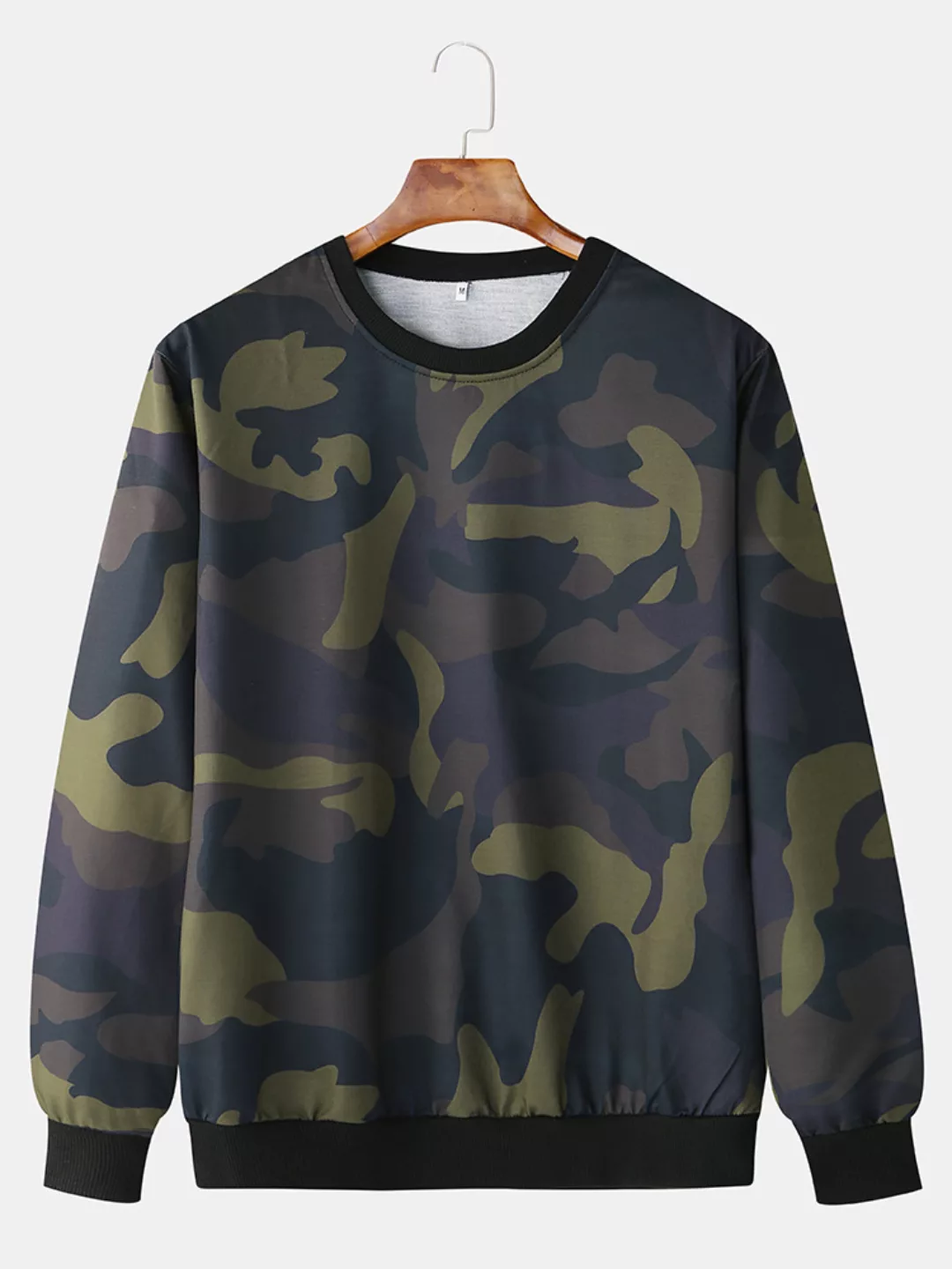 Herren Baumwolle Camouflage Printed Casual Pullover Langarm Sport Kapuzenpu günstig online kaufen