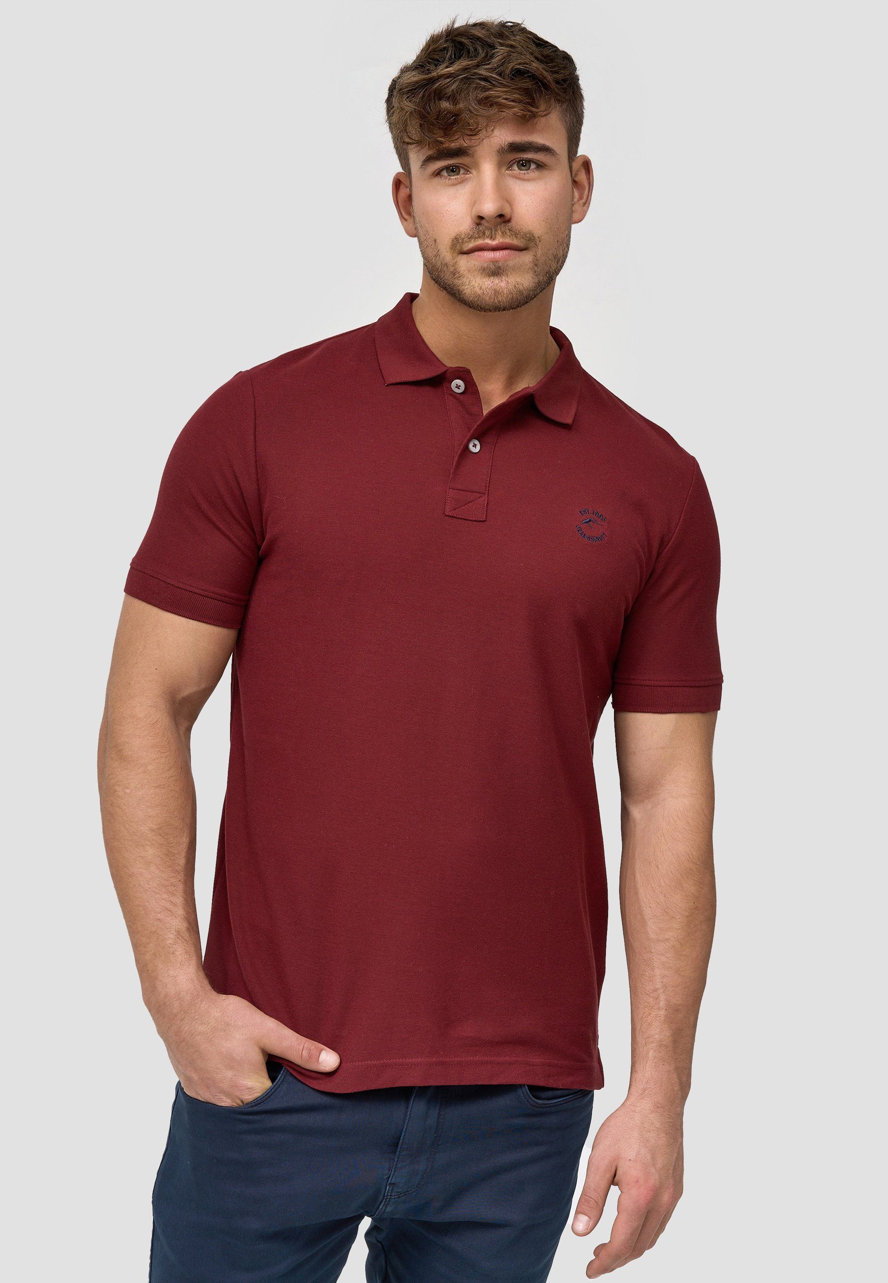 Indicode Poloshirt Wadim mit feiner Logo-Stickerei günstig online kaufen
