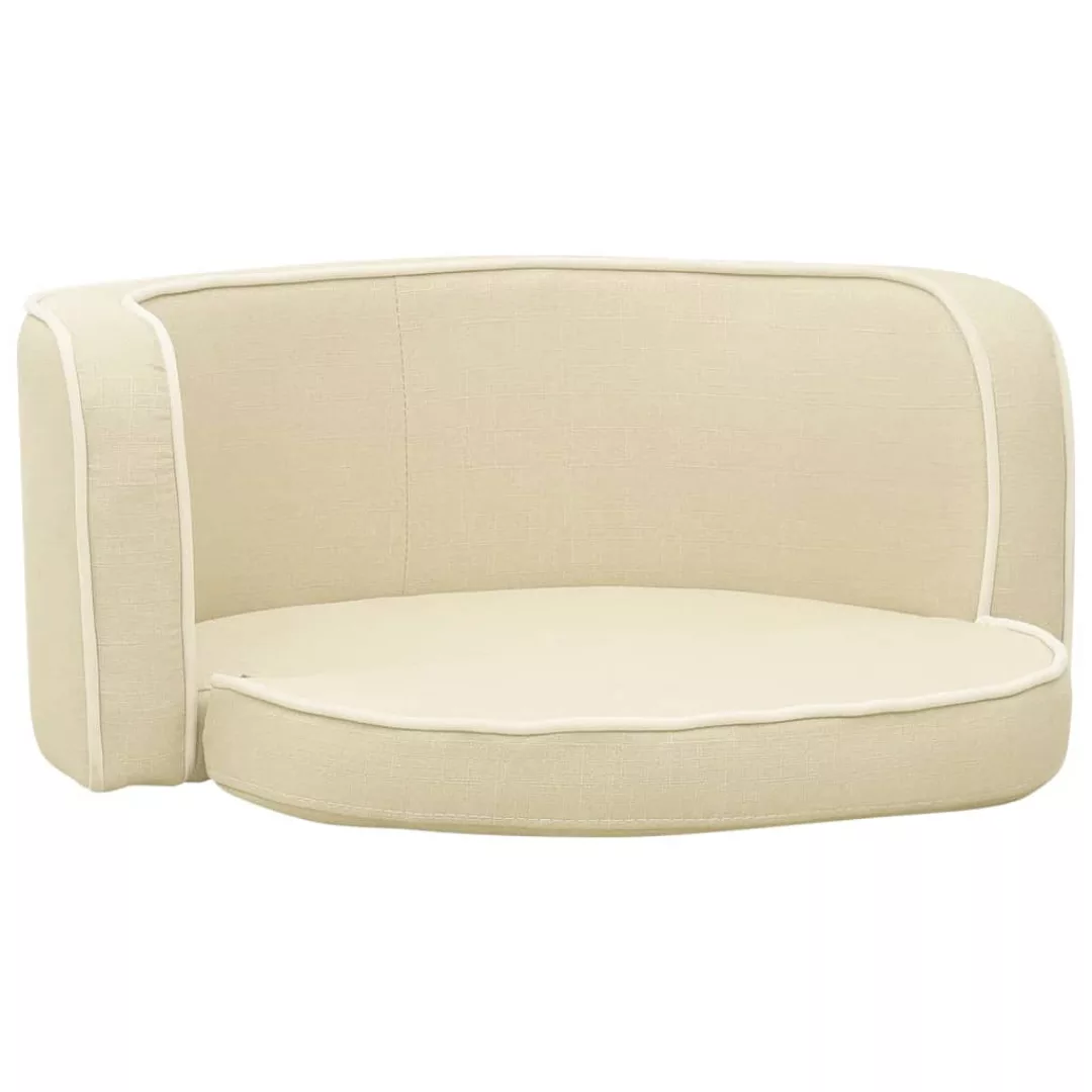 Hundesofa Klappbar Creme 76x71x30 Cm Leinen Waschbares Kissen günstig online kaufen