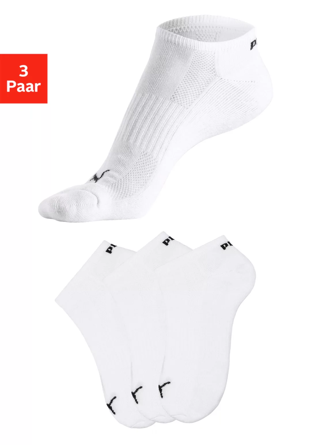 PUMA Sneakersocken, (3er-Pack), mit Frottee günstig online kaufen