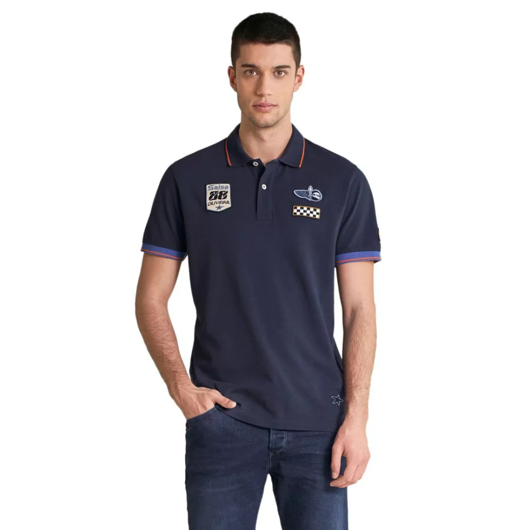 Salsa Jeans Miguel Oliveira With Emblem Kurzarm-poloshirt 2XL Blue günstig online kaufen