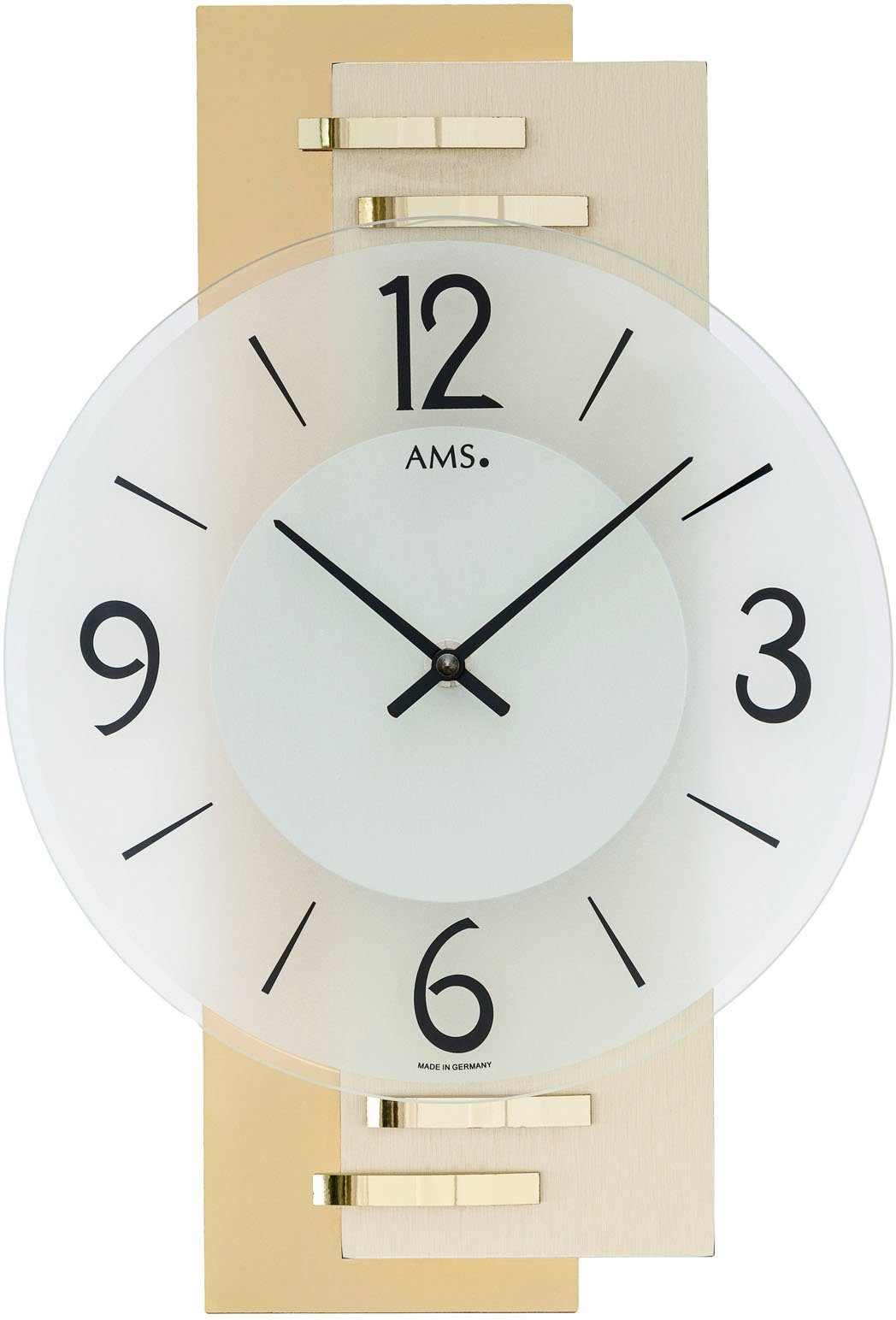 AMS Wanduhr, Exklusiv-Modell, Quarzuhr, Made in Germany, Holz, Wohnzimmer,E günstig online kaufen