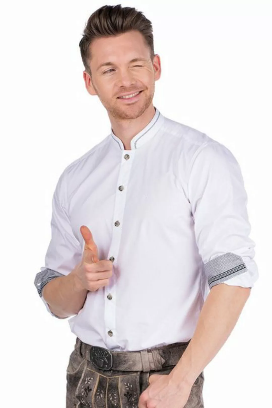 Spieth & Wensky Trachtenhemd Trachtenhemd - DANTON - weiß/grau günstig online kaufen