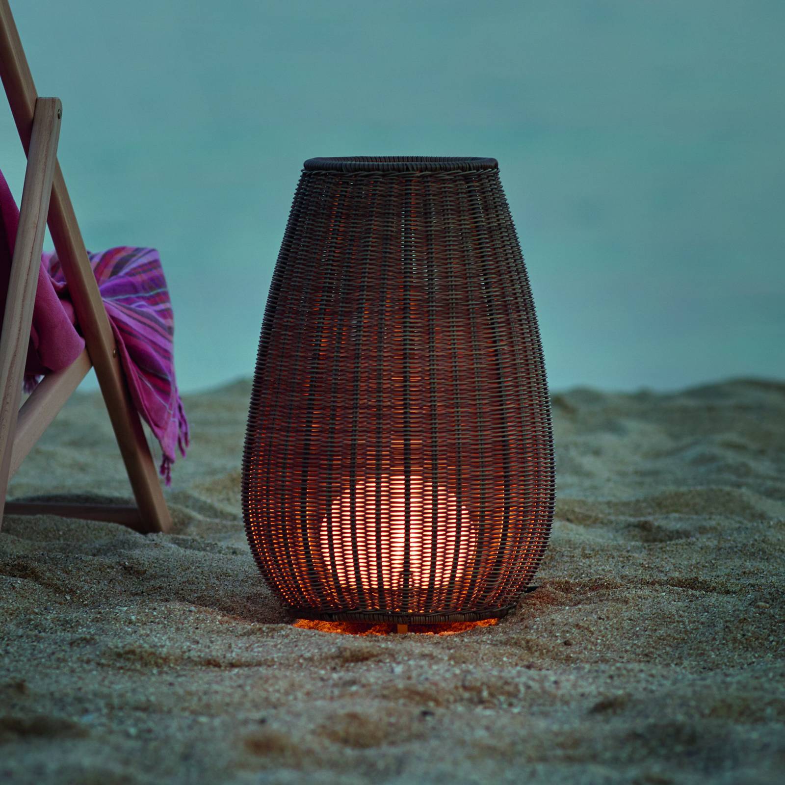 Bover LED-Terrassenleuchte Amphora, 77 cm, grafitbraun/braun günstig online kaufen