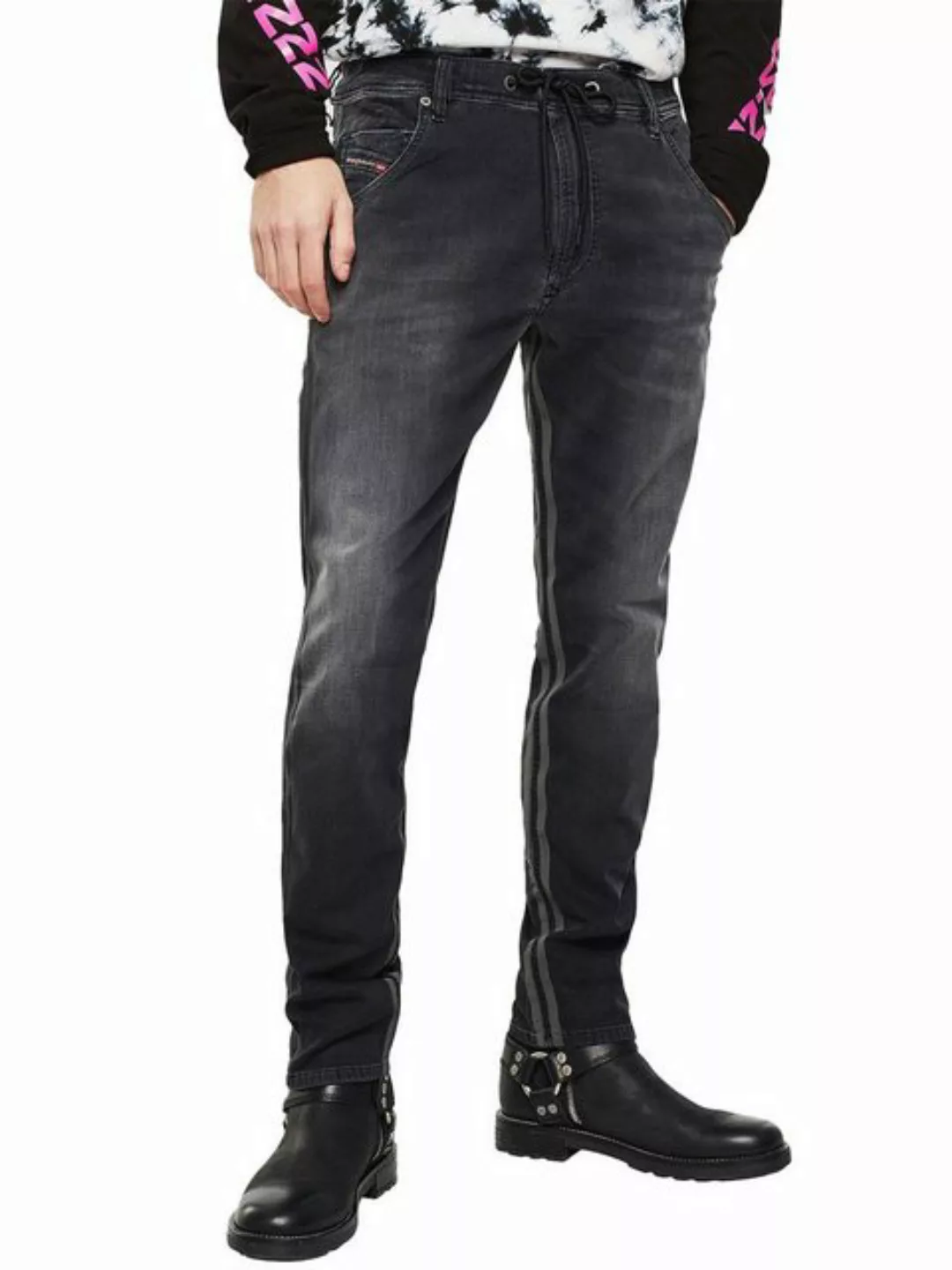 Diesel Tapered-fit-Jeans JoggJeans mit reflektierende Streifen - Krooley 00 günstig online kaufen