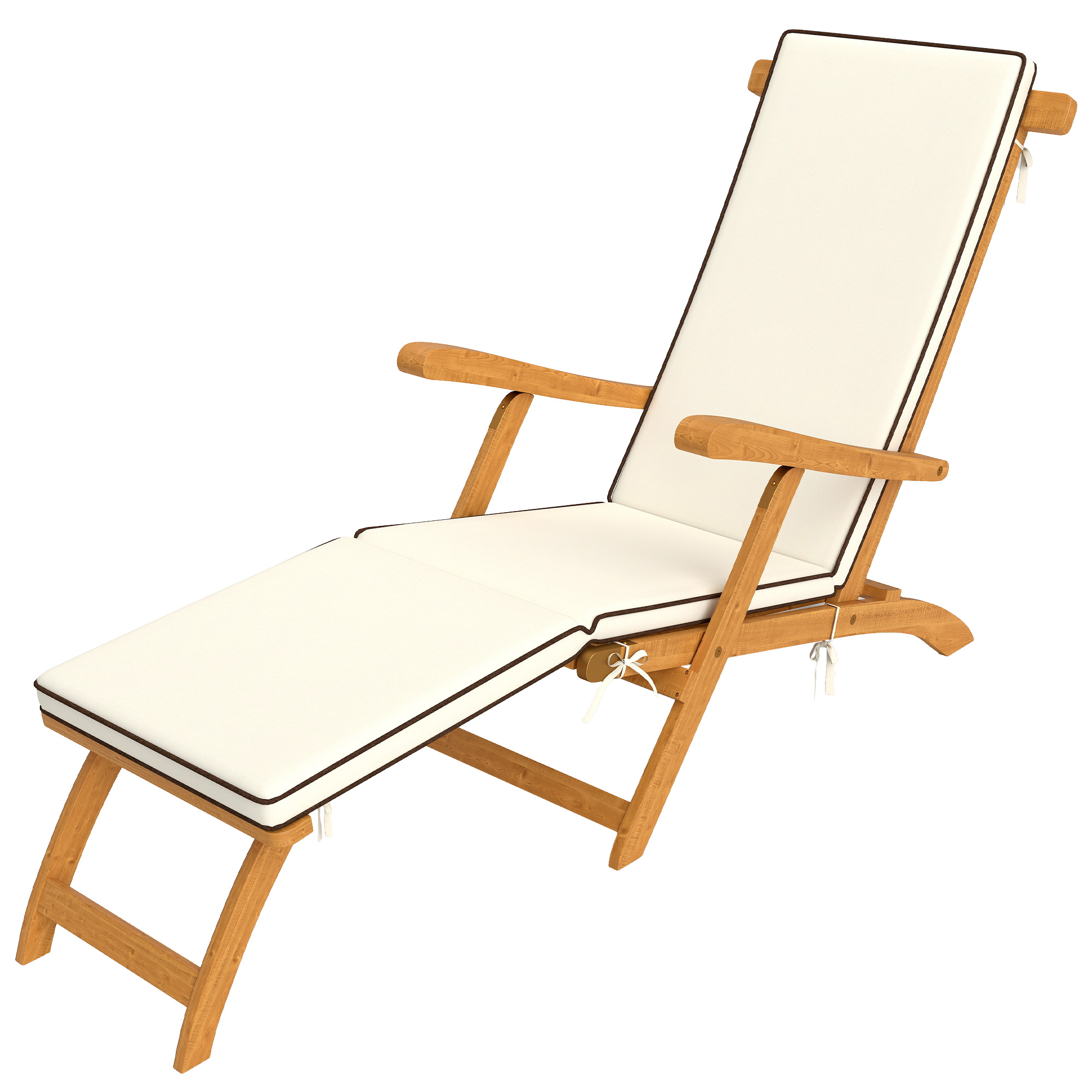 Outsunny Sonnenliege Holz klappbar Gartenliege mit Fußstütze, Matratze, Erg günstig online kaufen