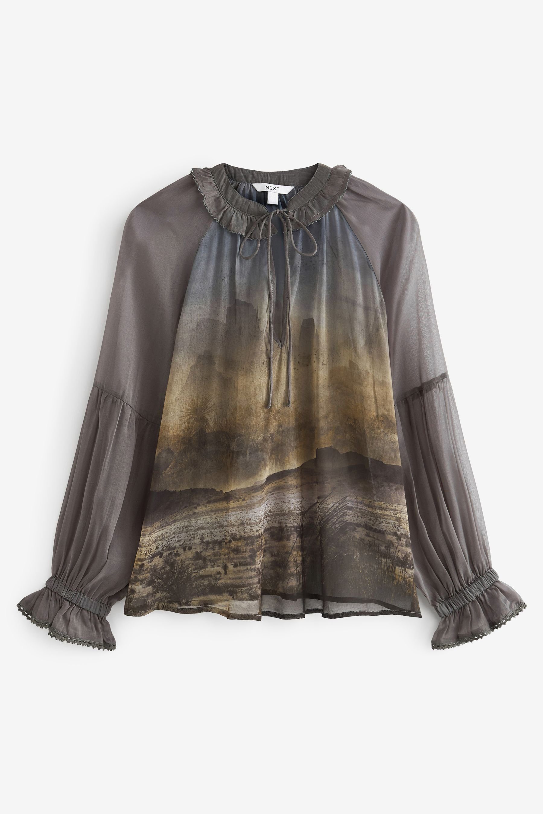 Next Chiffonbluse Transparente Bluse mit V-Ausschnitt, günstig online kaufen