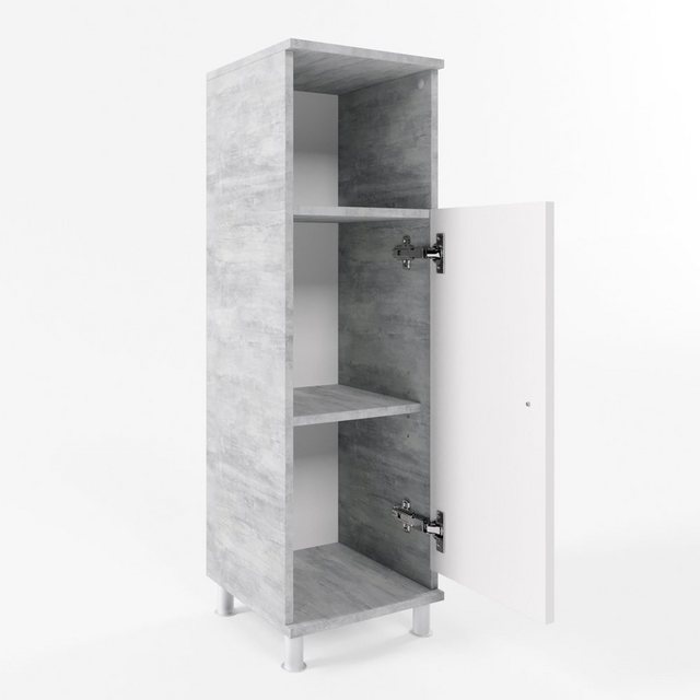 Vicco Midischrank Fynn, Weiß/Beton, 30 x 95 cm verstellbar günstig online kaufen