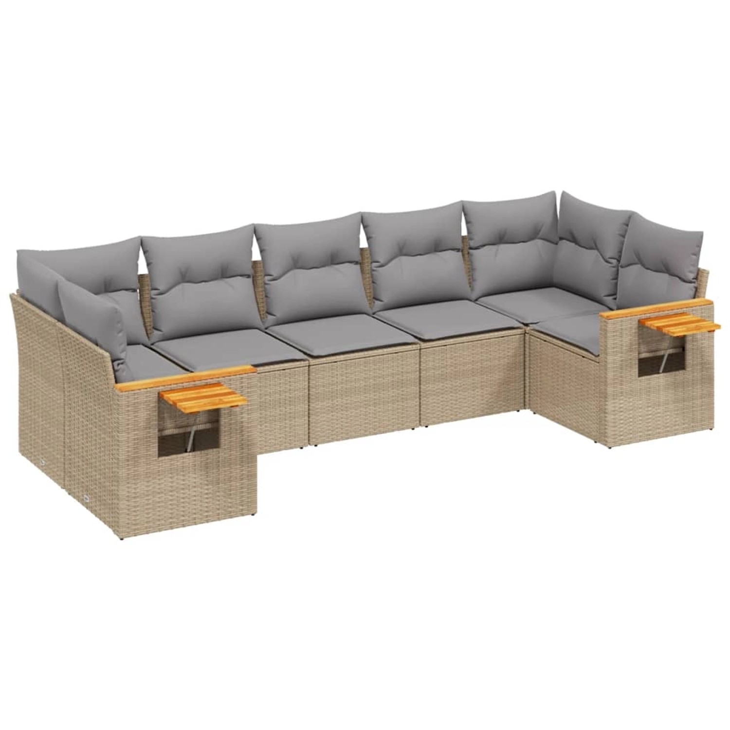 vidaXL 7-tlg Garten-Sofagarnitur mit Kissen Beige Poly Rattan Modell 231 günstig online kaufen