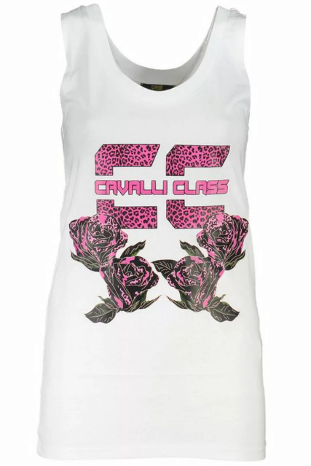 Cavalli Class T-Shirt Elegantes Damen Tanktop in Weiß mit günstig online kaufen