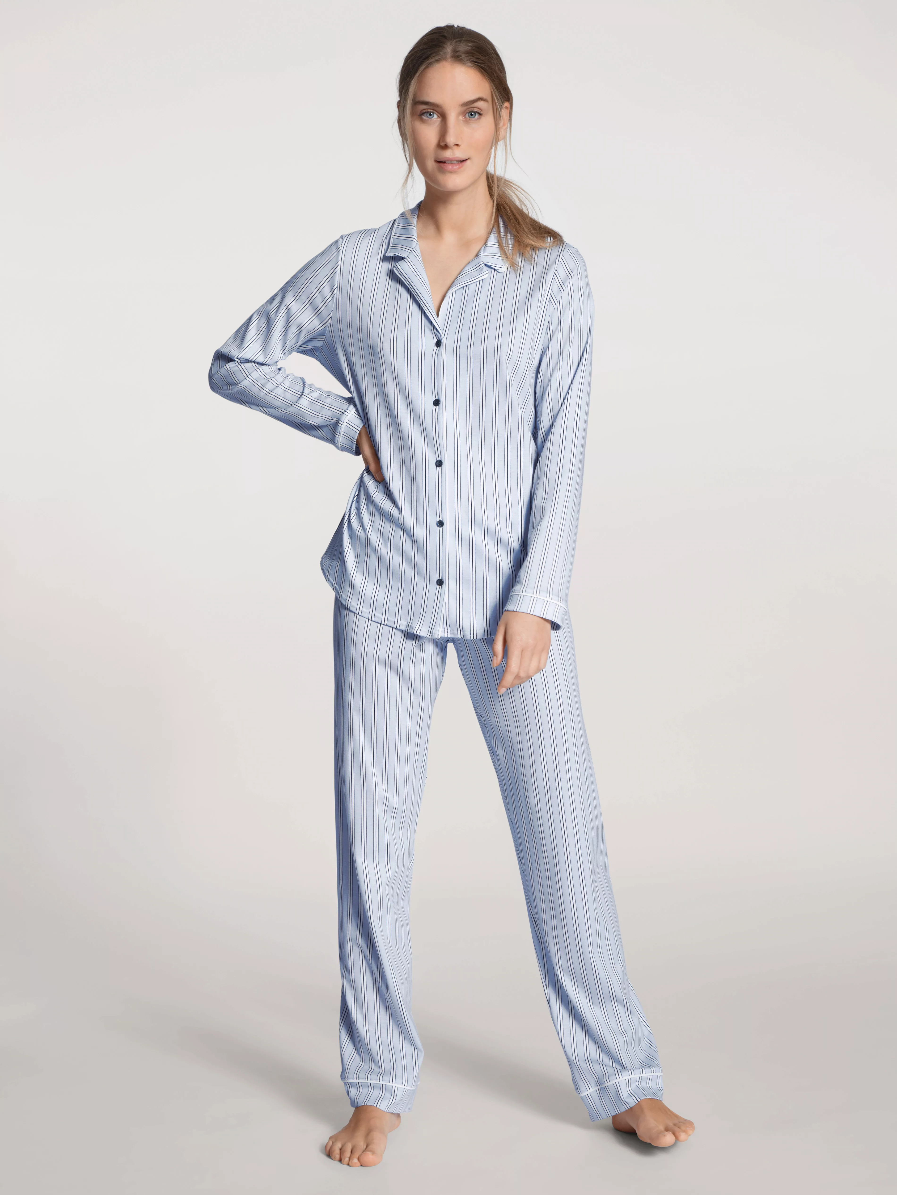 CALIDA Pyjama "Sweet Dreams", (2 tlg.), durchgeknöpft, Reverskragen, gestre günstig online kaufen