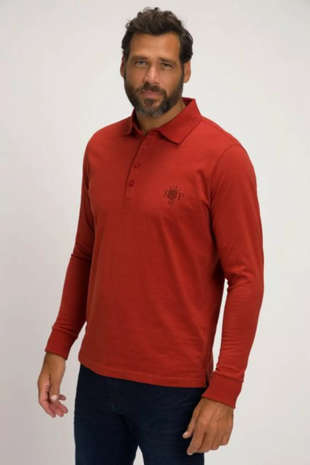 JP1880 Poloshirt Poloshirt Langarm Polokragen Flammjersey günstig online kaufen