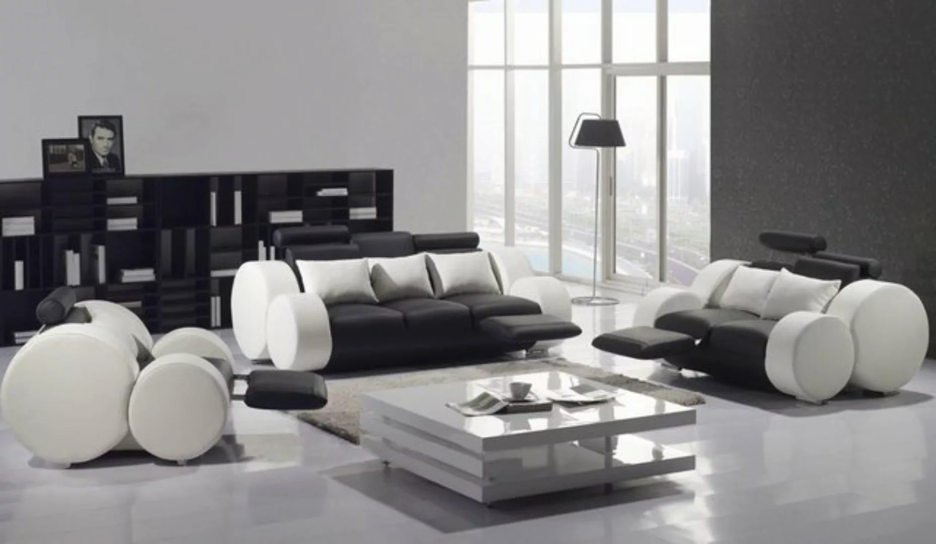 JVmoebel Sofa Sofagarnitur Set Design Sofas Polster Leder 311 Sitzer Couche günstig online kaufen
