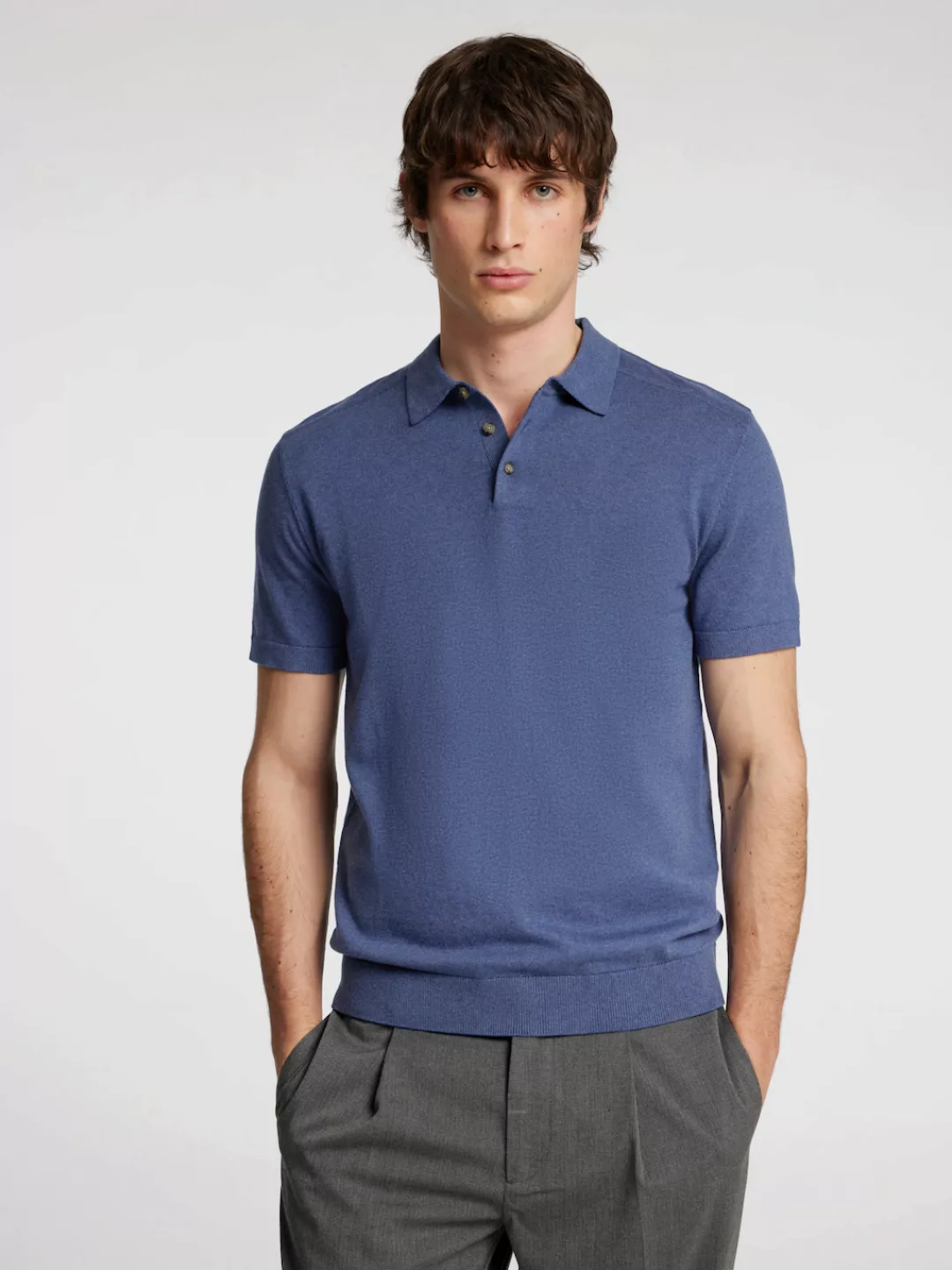 SELECTED HOMME Poloshirt SLHBERG SS KNIT POLO NOOS günstig online kaufen