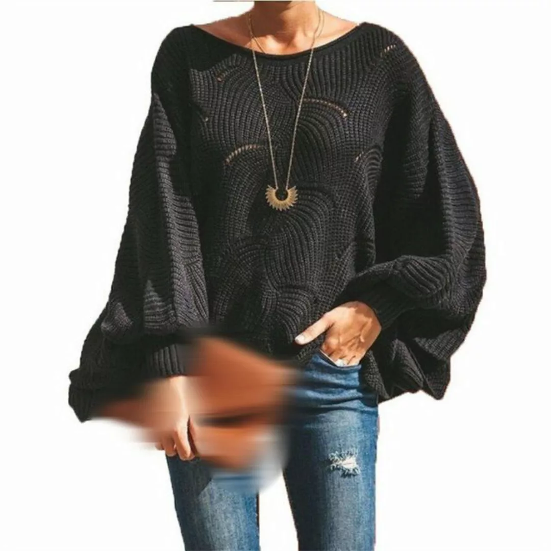 AFAZ New Trading UG Langarmshirt Damen Pullover Oversize Knitted Rundhals L günstig online kaufen