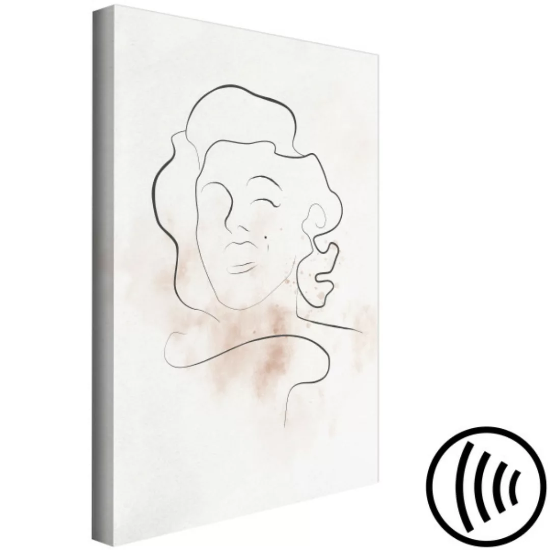 Bild auf Leinwand Marilyn Monroe Gesicht - Line-Art-Abstraktion mit einem F günstig online kaufen