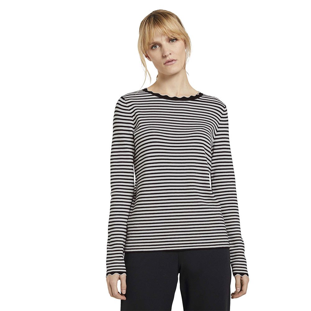 Tom Tailor Pullover L Black White Stripe günstig online kaufen