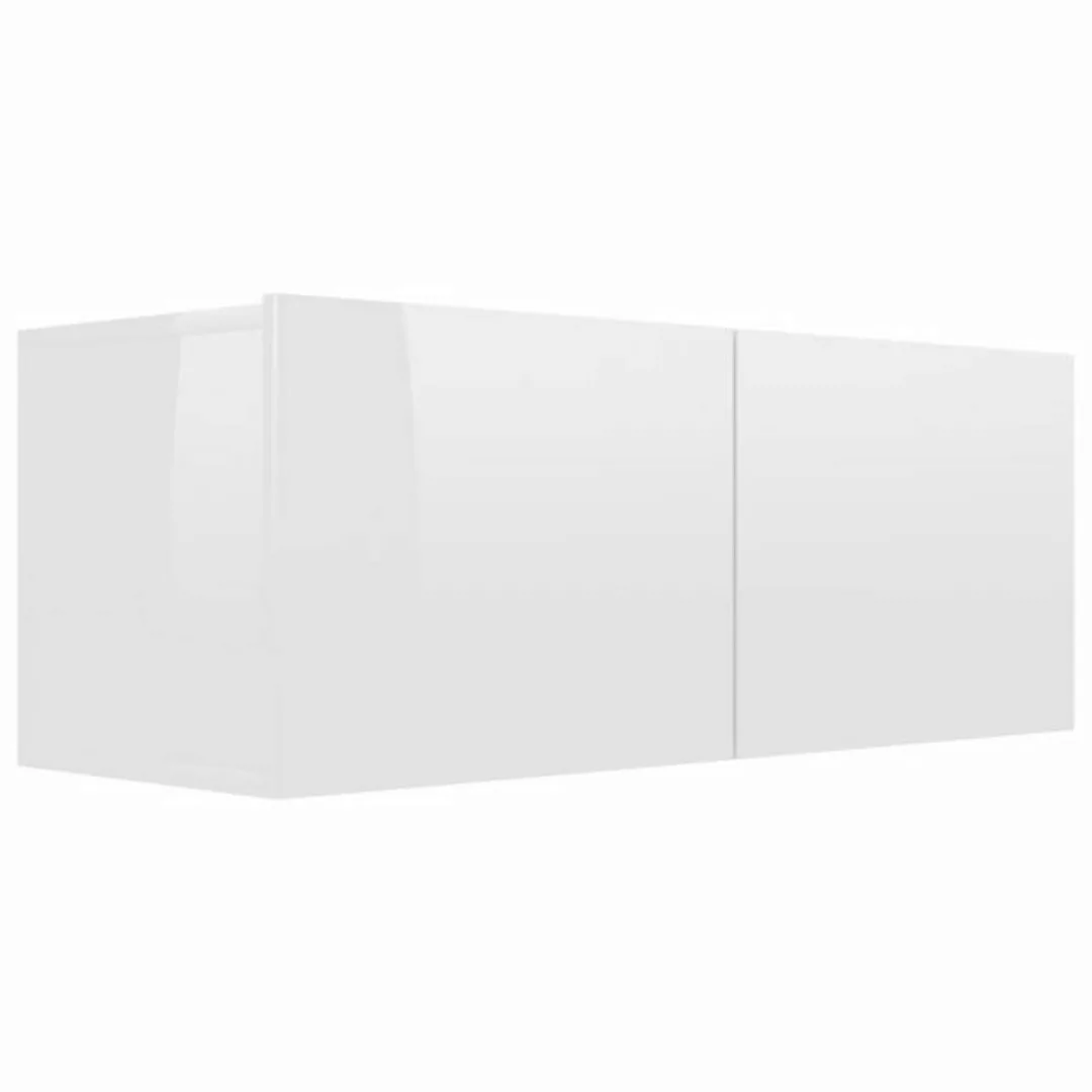 furnicato TV-Schrank Hochglanz-Weiß 80x30x30 cm Holzwerkstoff günstig online kaufen