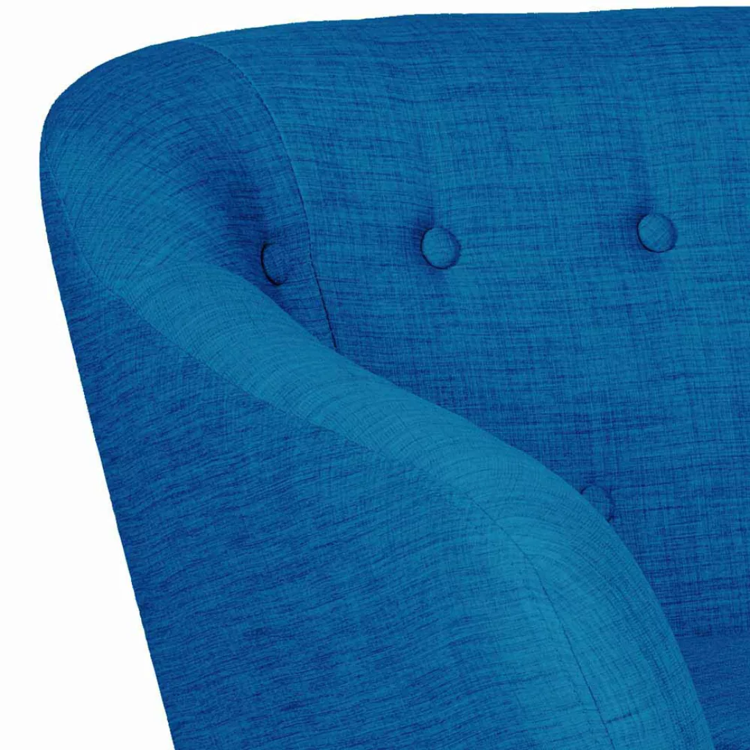 Retro Sessel in Blau Webstoff günstig online kaufen