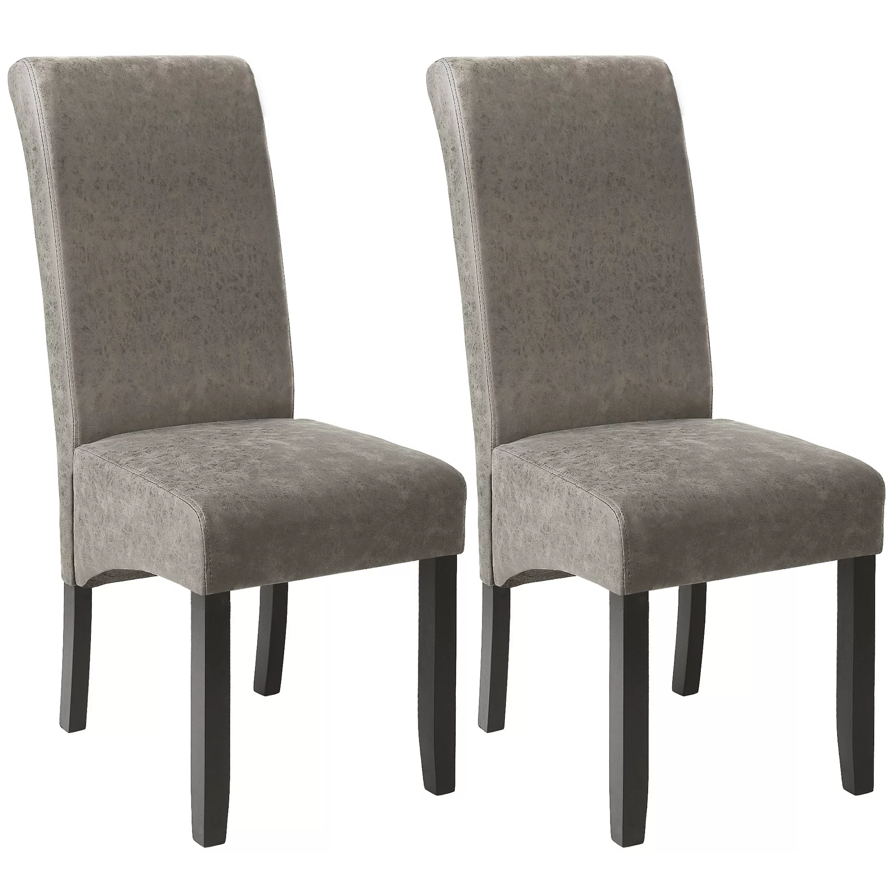 2 Esszimmerstühle, ergonomisch, massives Hartholz - grau marmoriert günstig online kaufen