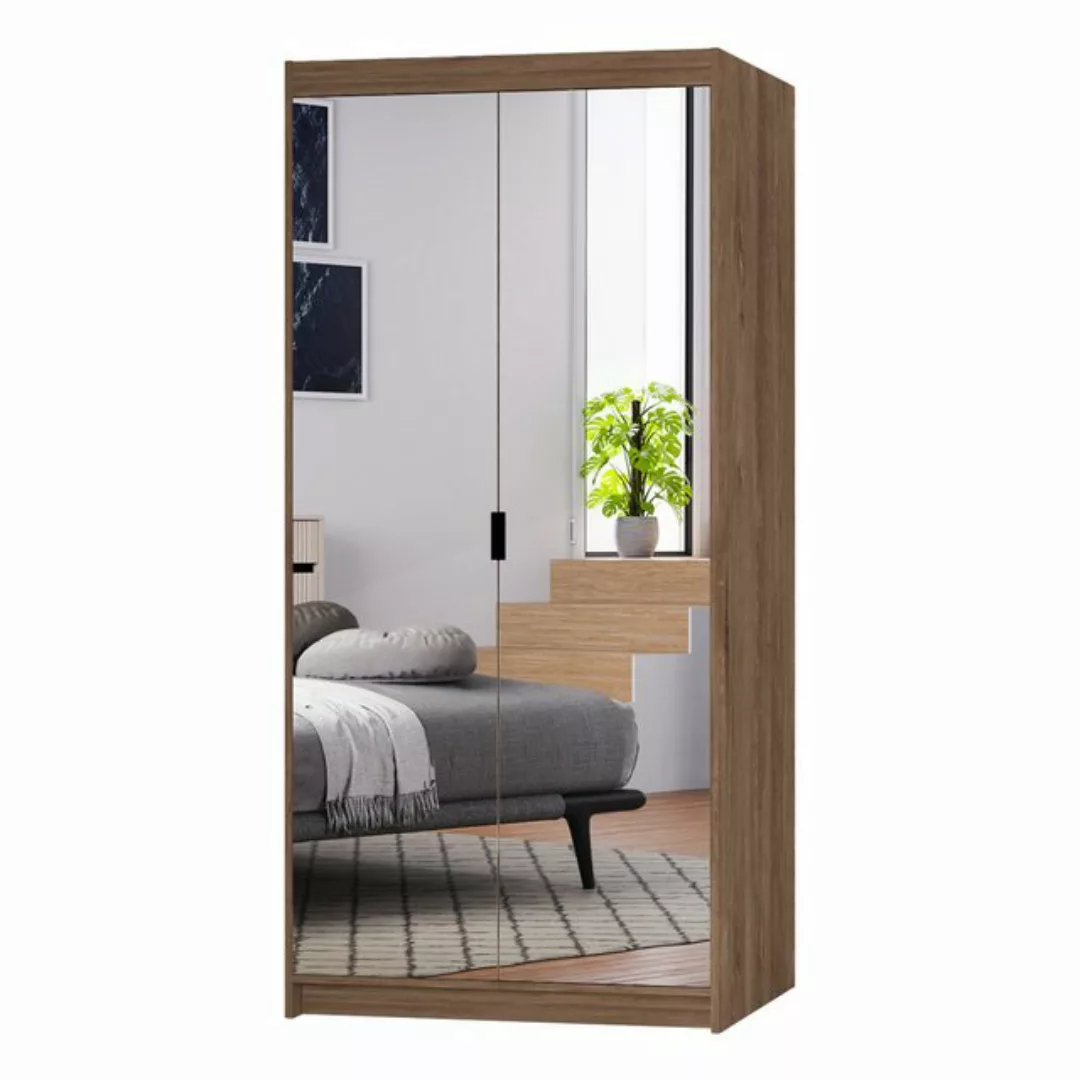 Furnix Kleiderschrank Eliza 90 cm Schrank mit Spiegel sechs Böden mit/ohne günstig online kaufen