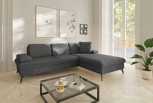 sit&more Ecksofa »Morris Jubi L-Form«, inkl. Armteilfunktion und 1 Zierkiss günstig online kaufen