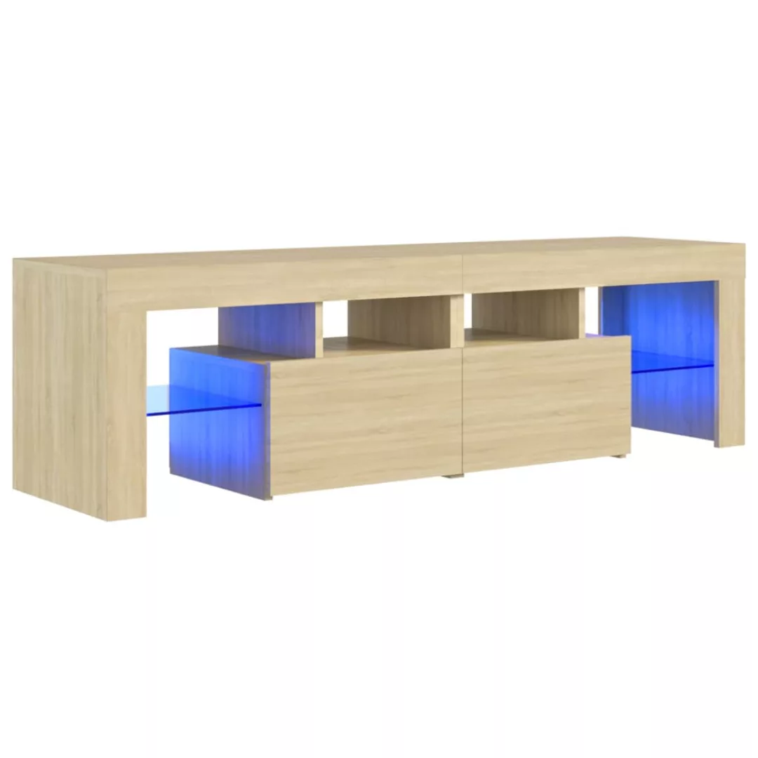 Tv-schrank Mit Led-leuchten Sonoma-eiche 140x35x40 Cm günstig online kaufen