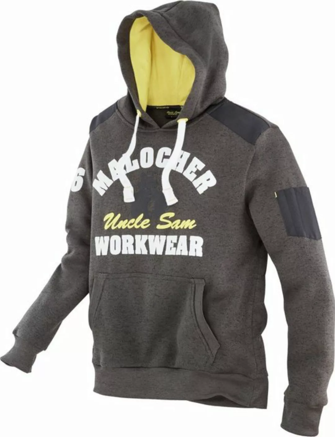 Uncle Sam Kapuzensweatshirt Strickfleecehoodie oliv melange/gelb günstig online kaufen