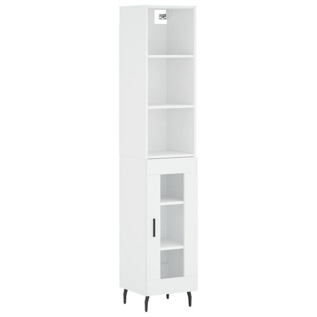 vidaXL Kleiderschrank Highboard Weiß 34,5x34x180 cm Holzwerkstoff Glas Vitr günstig online kaufen