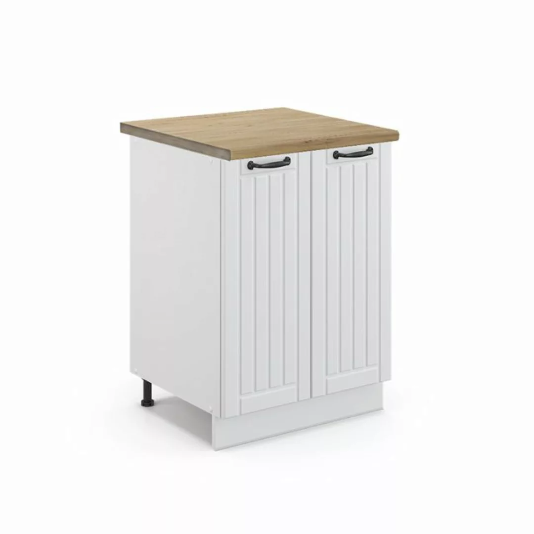 Vicco Unterschrank Fame-Line, Anthrazit Landhaus/Weiß, 60 cm, AP Marmor günstig online kaufen