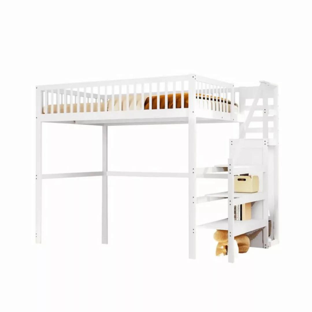 HAUSS SPOLE Kinderbett 140x200 mit Treppe, Aufbewahrungsregal, einfacher Kl günstig online kaufen