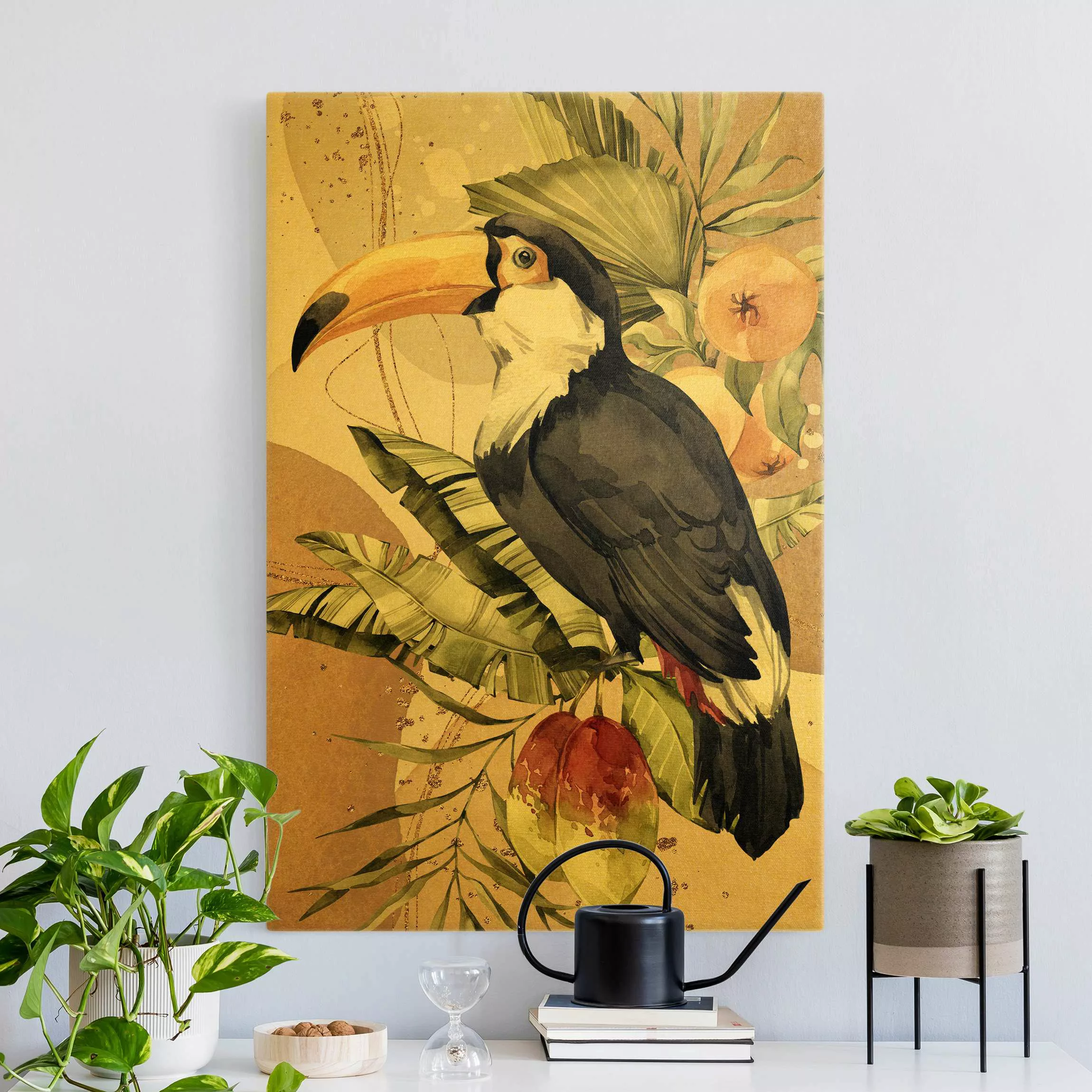 Leinwandbild Gold Tropische Vögel - Tukan günstig online kaufen
